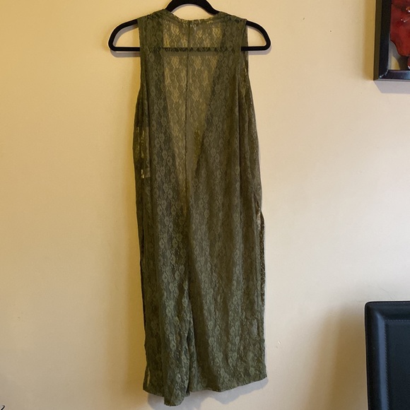 LulaRoe lace joy vest size S green - Picture 6 of 11